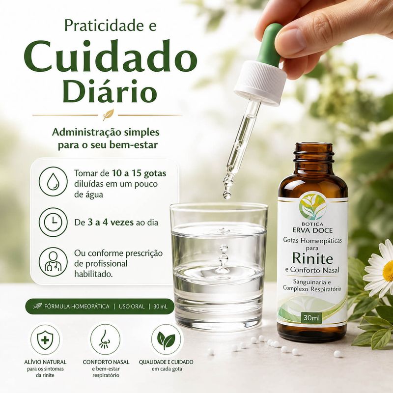 Gotas Homeopáticas para Rinite e Conforto Nasal 30ml