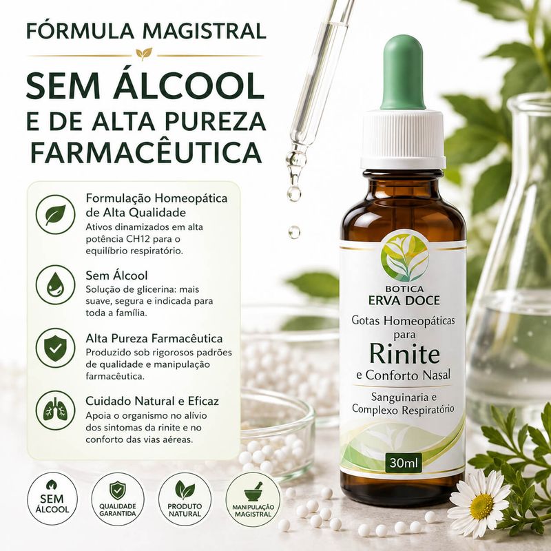 Gotas Homeopáticas para Rinite e Conforto Nasal 30ml