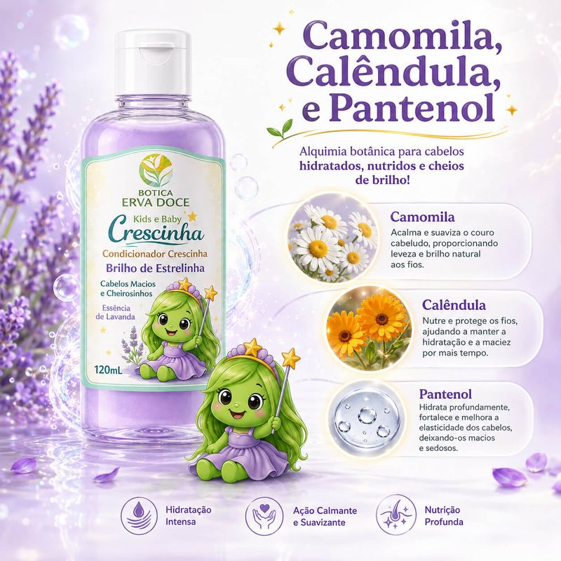 Condicionador Infantil Crescinha Brilho de Estrelinha –  120ml