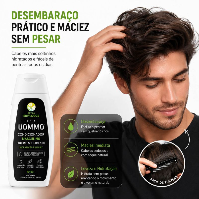 Condicionador Masculino UOMMO – Hidratação,  e Frescor 120ml