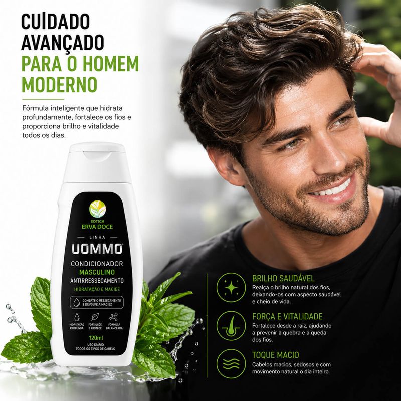 Condicionador Masculino UOMMO – Hidratação,  e Frescor 120ml
