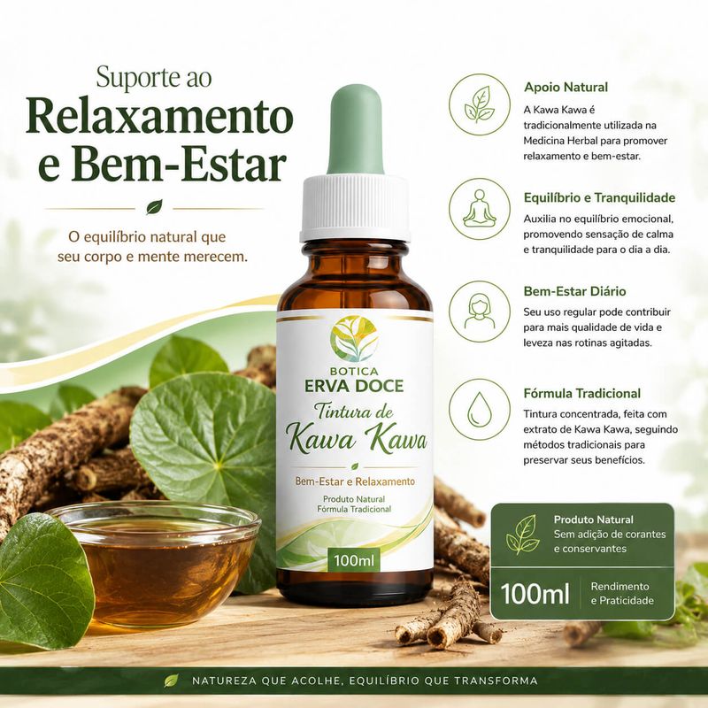 Tintura de Kawa Kawa-  Bem-Estar e Relaxamento  100ml
