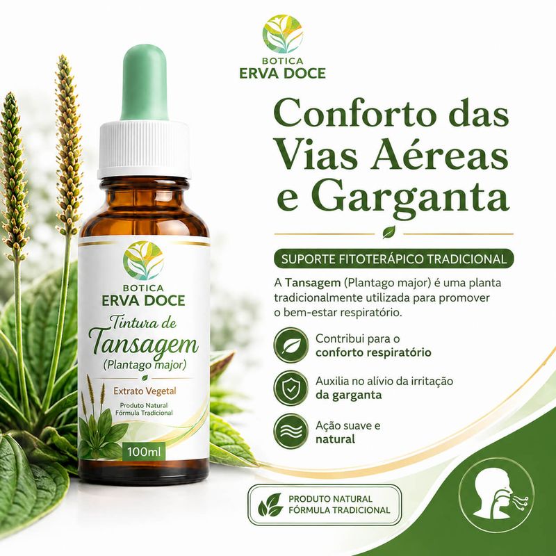 Tintura de Tansagem (Plantago major) – Extrato Vegetal 100ml