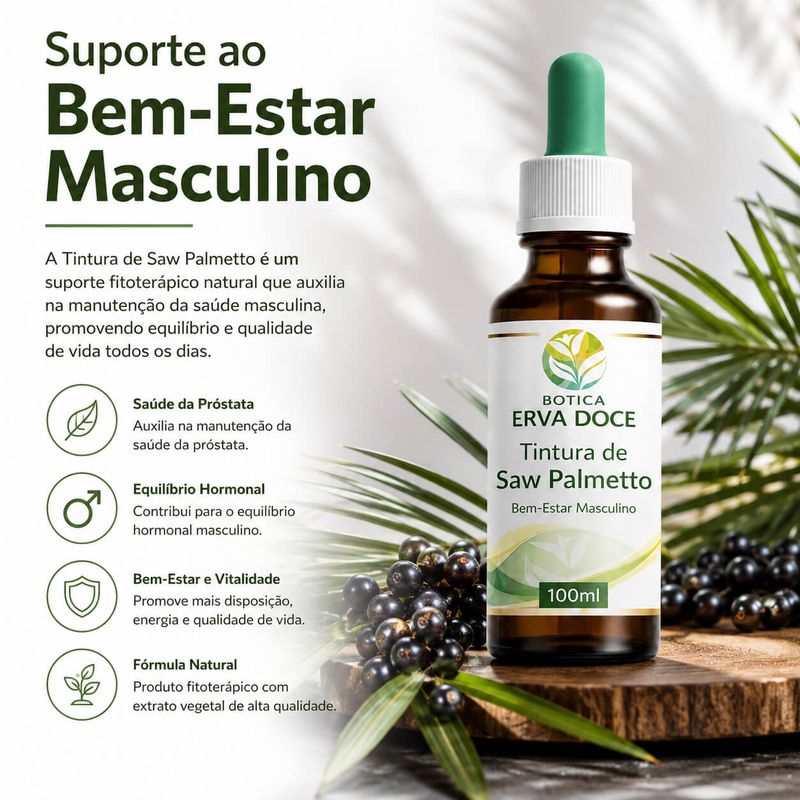 Tintura de Saw Palmetto (Serenoa repens) – 100ml