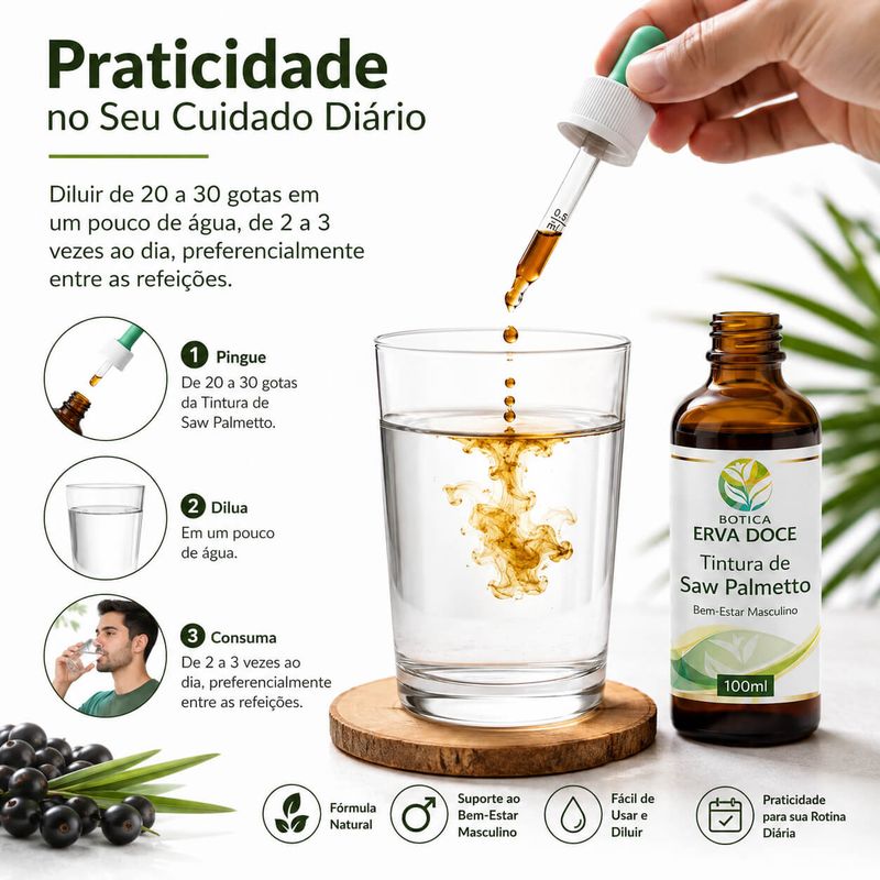 Tintura de Saw Palmetto (Serenoa repens) – 100ml