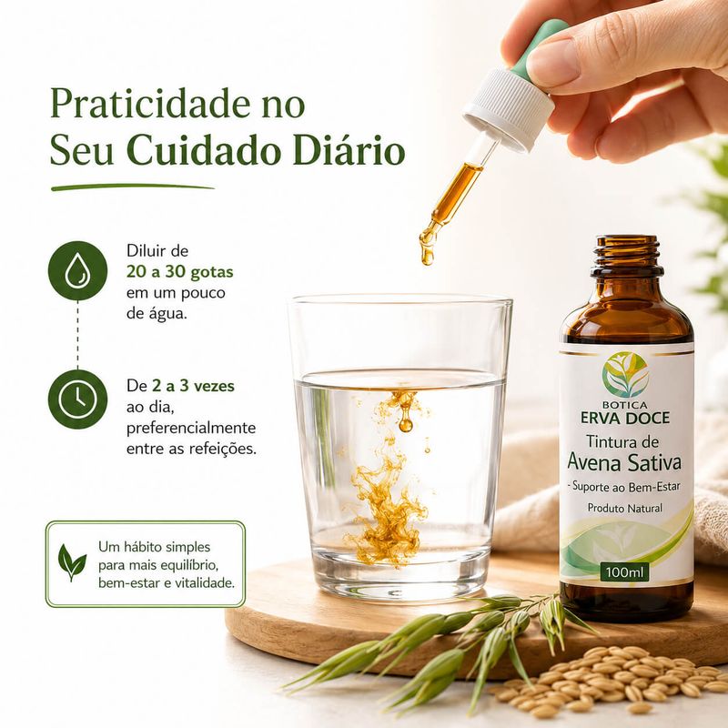 Tintura de Avena Sativa (Avena sativa) – Extrato Vegetal 100ml