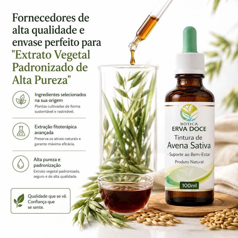 Tintura de Avena Sativa (Avena sativa) – Extrato Vegetal 100ml