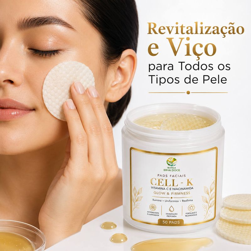 Pads Faciais Vitamina C e Niacinamida – Glow  50 Pads/100ml