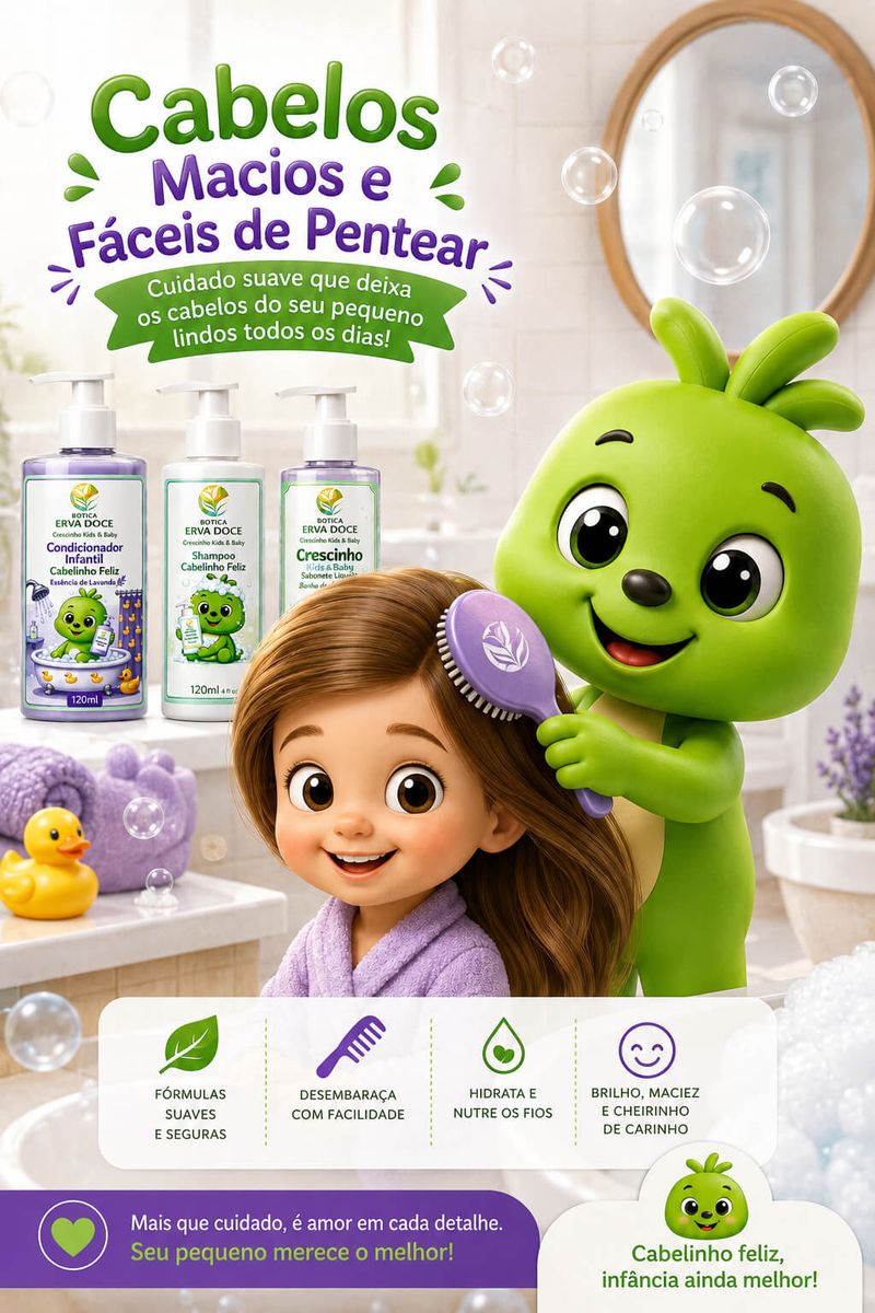 Kit Infantil Banho de Aventuras Crescinho Kids e Baby 