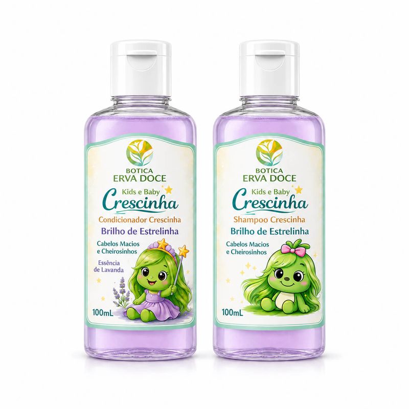 Kit Crescinha Brilho de Estrelinha Shampoo e Condicionador