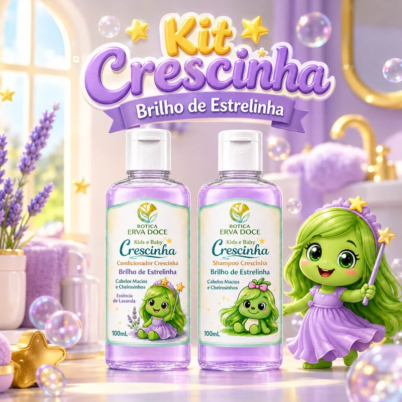 Kit Crescinha Brilho de Estrelinha Shampoo e Condicionador