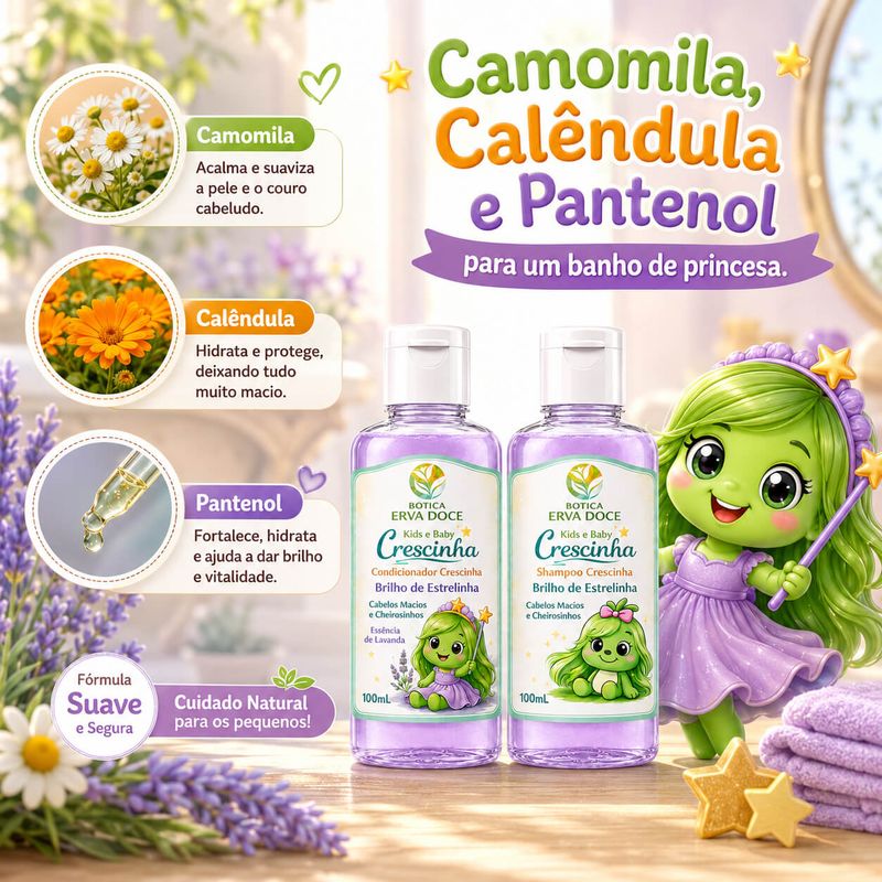 Kit Crescinha Brilho de Estrelinha Shampoo e Condicionador