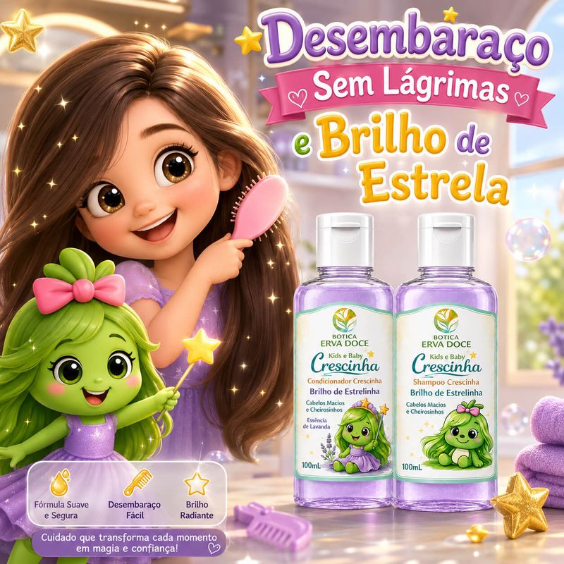 Kit Crescinha Brilho de Estrelinha Shampoo e Condicionador