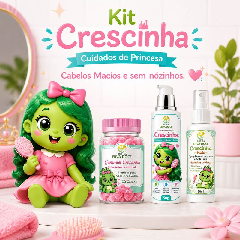 Kit Crescinha Cuidados de Princesa - Leave-in Spray Gomas