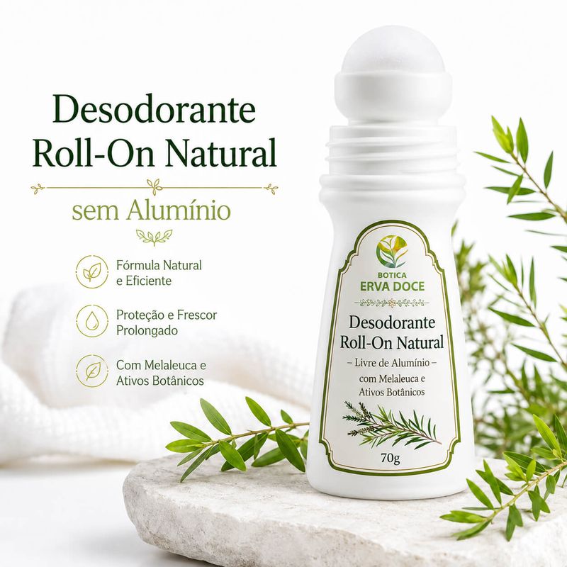 Desodorante Roll-On Natural Sem Alumínio Melaleuca 70g