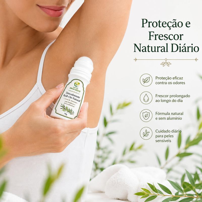 Desodorante Roll-On Natural Sem Alumínio Melaleuca 70g