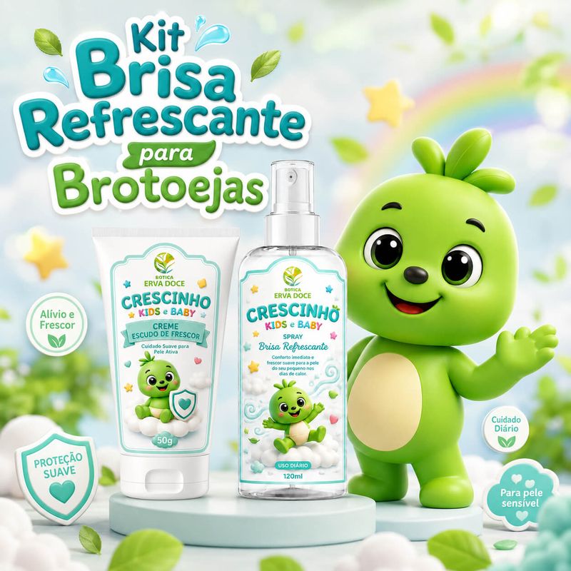 Kit Brisa Refrescante Crescinho - Spray e Creme Brotoejas