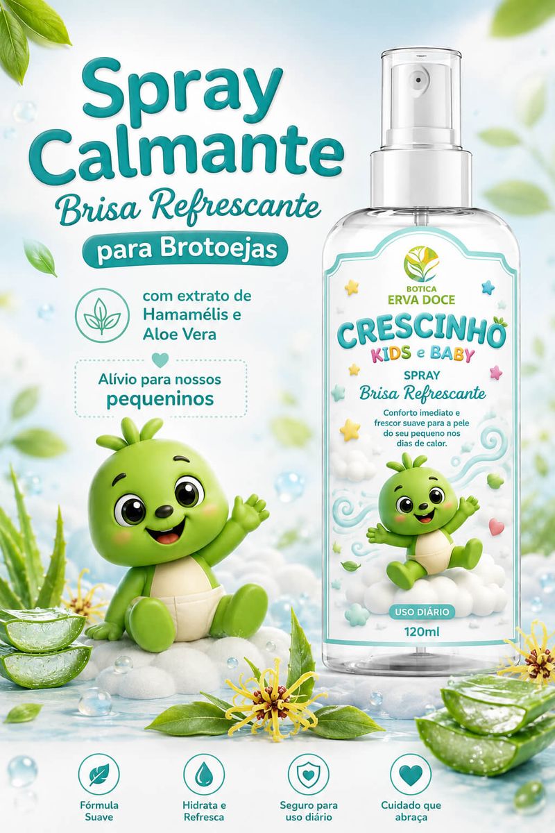 Kit Brisa Refrescante Crescinho - Spray e Creme Brotoejas