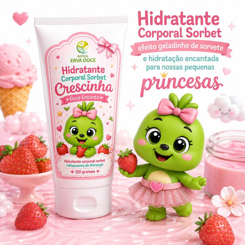 Hidratante Corporal Sorbet Crescinha Morango 120g