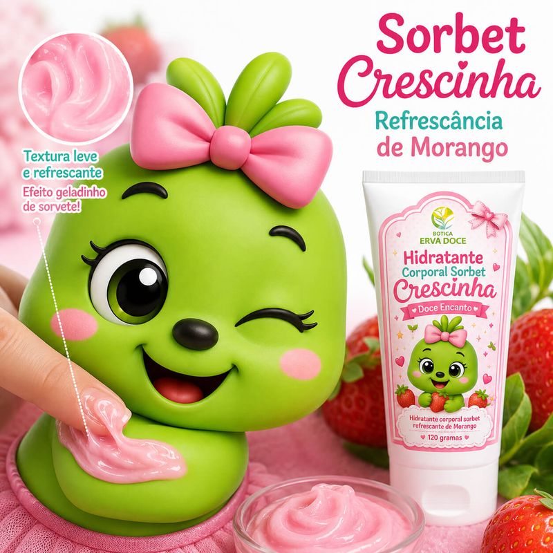 Hidratante Corporal Sorbet Crescinha Morango 120g