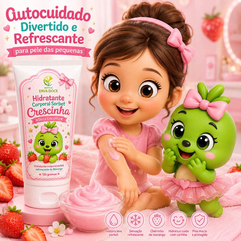 Hidratante Corporal Sorbet Crescinha Morango 120g