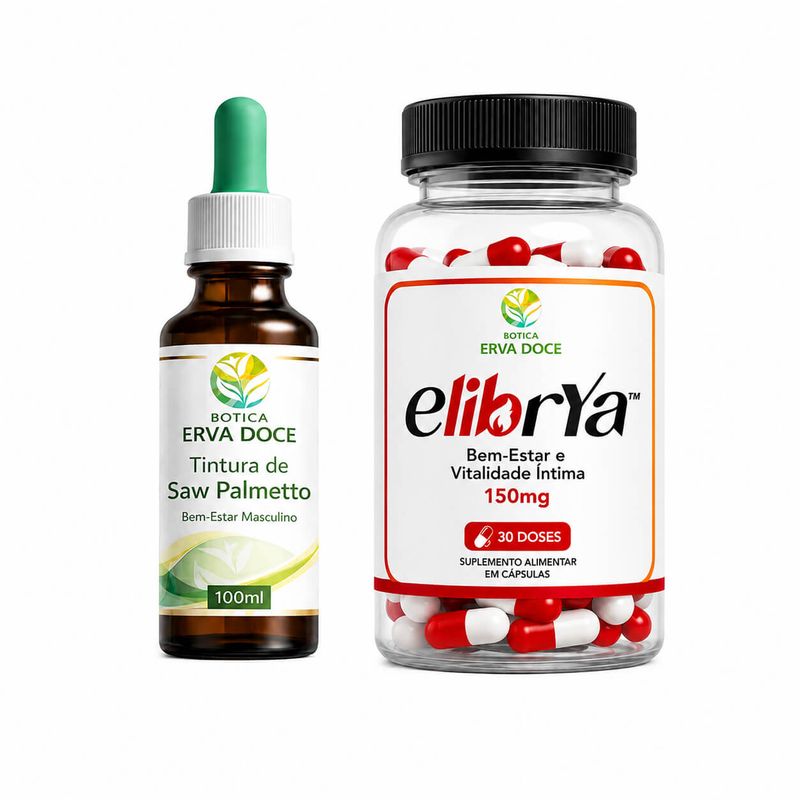 Kit Saúde Masculina Elibrya  150mg e Tintura de  Saw Palmetto 