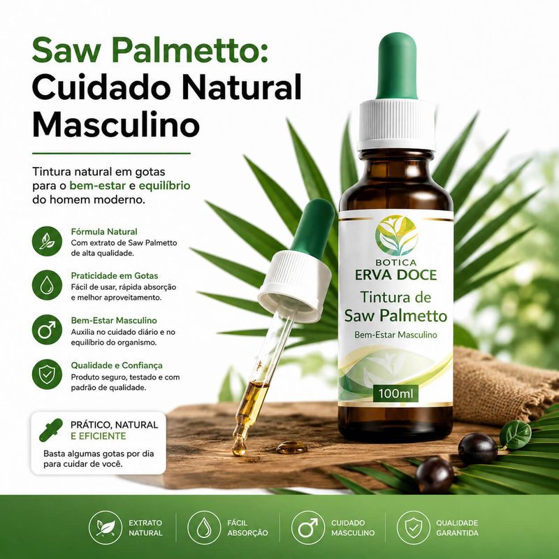 Kit Saúde Masculina Elibrya  150mg e Tintura de  Saw Palmetto 