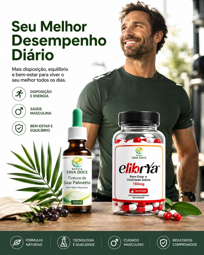 Kit Saúde Masculina Elibrya  150mg e Tintura de  Saw Palmetto 