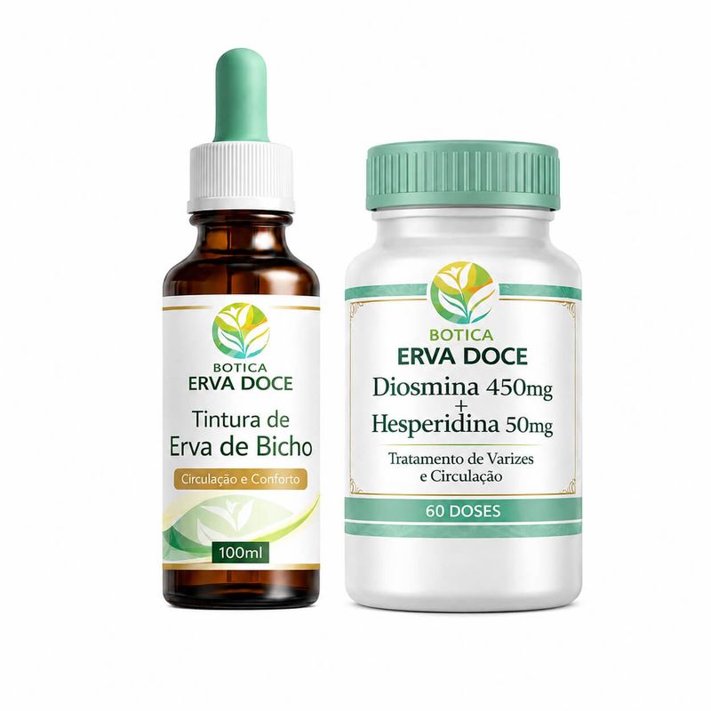 Kit Circulação: Diosmina Hesperidina  e Erva de Bicho 100ml