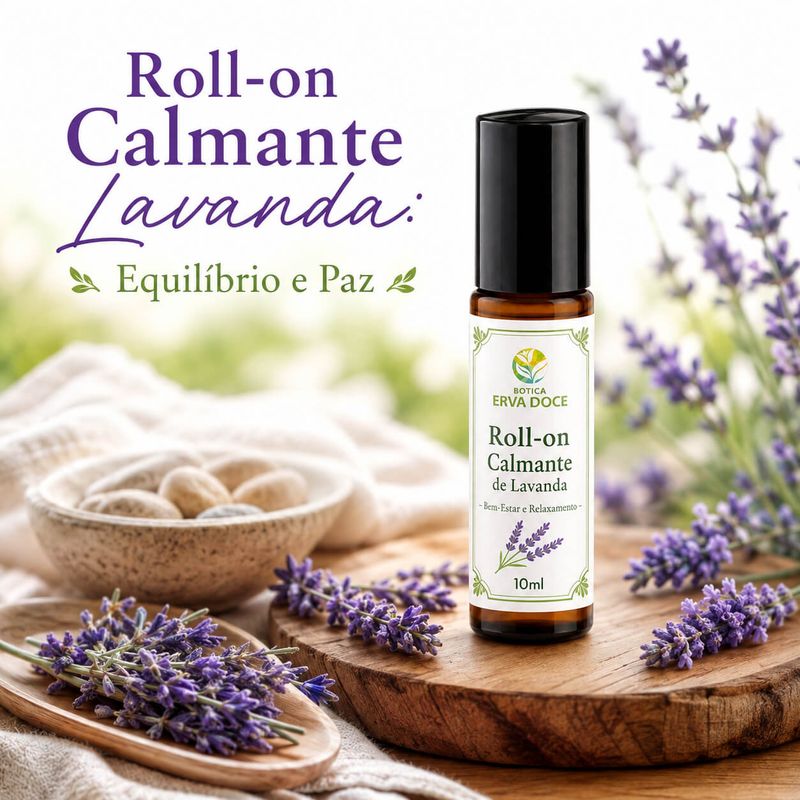 Roll-on Calmante de Lavanda – Bem-Estar e Relaxamento 10ml