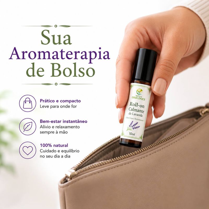 Roll-on Calmante de Lavanda – Bem-Estar e Relaxamento 10ml