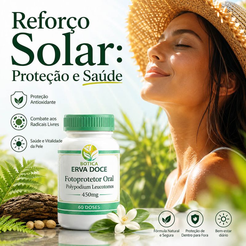 Fotoprotetor Oral Polypodium Leucotomos 450mg 60 Doses