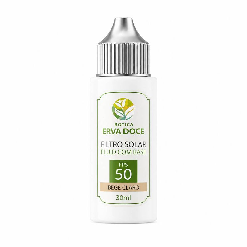 Filtro Solar Fluid com Base FPS 50+ Bege Claro – 30ml