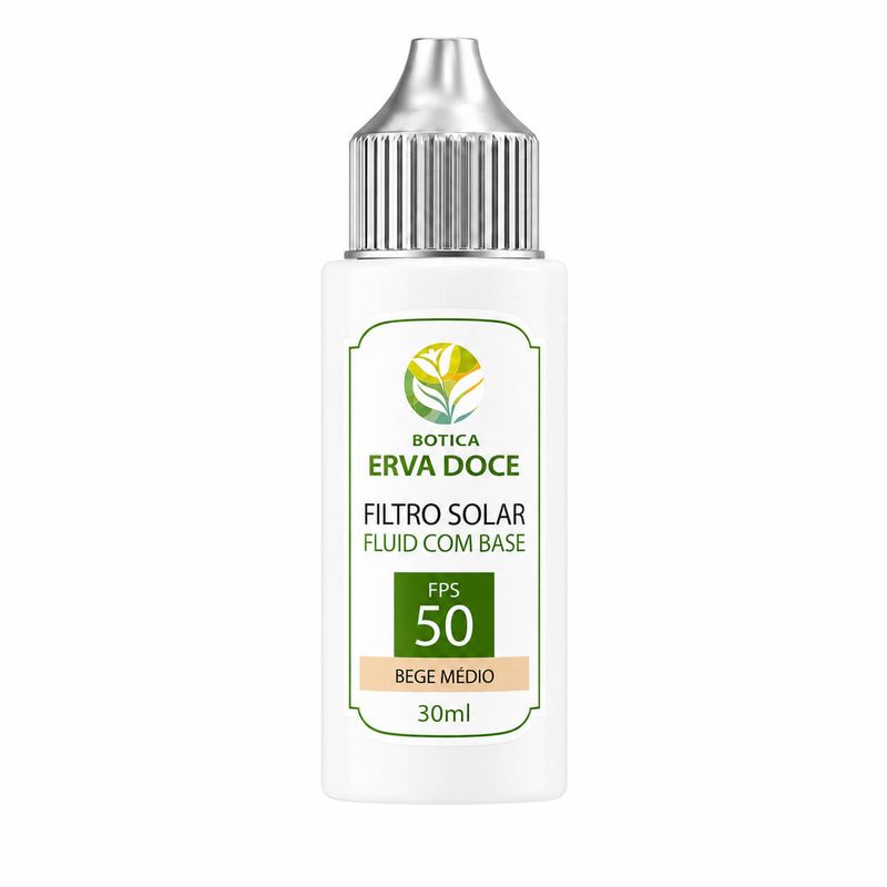 Filtro Solar Fluid com Base FPS 50+ Bege Médio  – 30ml