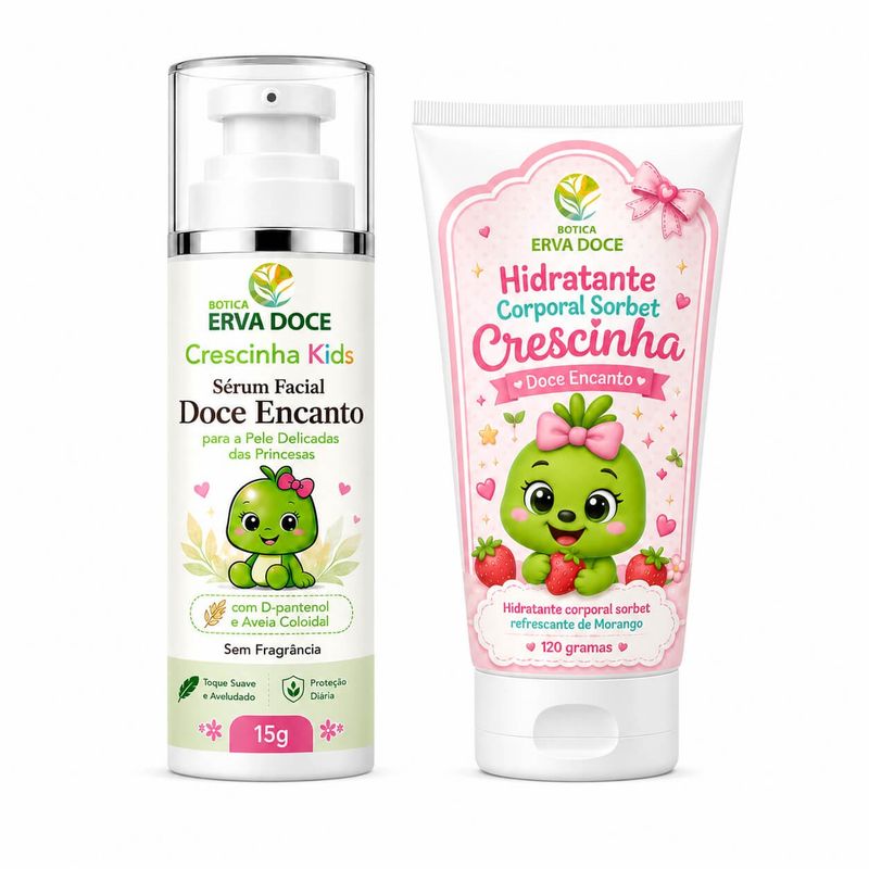 Kit Crescinha Doce Encanto Hidratante Facial e Corporal