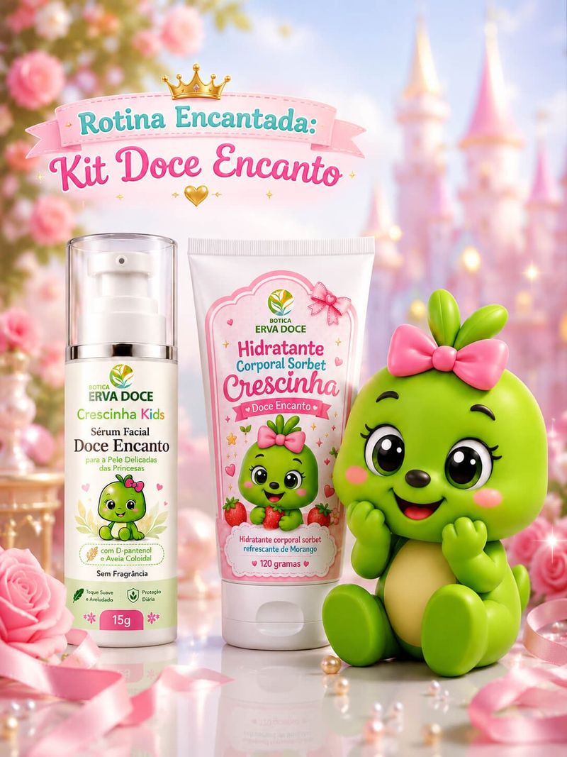 Kit Crescinha Doce Encanto Hidratante Facial e Corporal