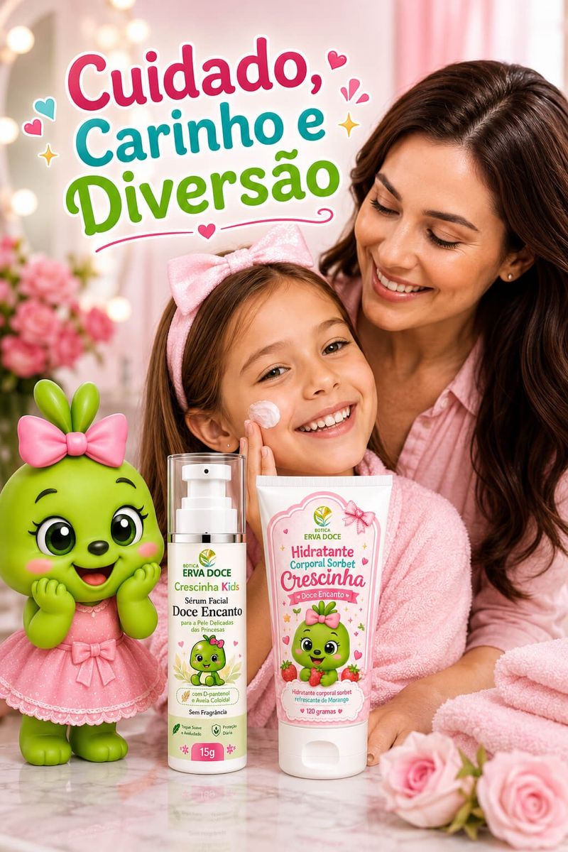 Kit Crescinha Doce Encanto Hidratante Facial e Corporal