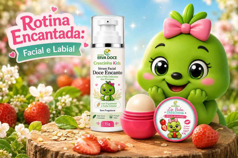 Kit Crescinha Doce Encanto Hidratante Facial e Lip Balm