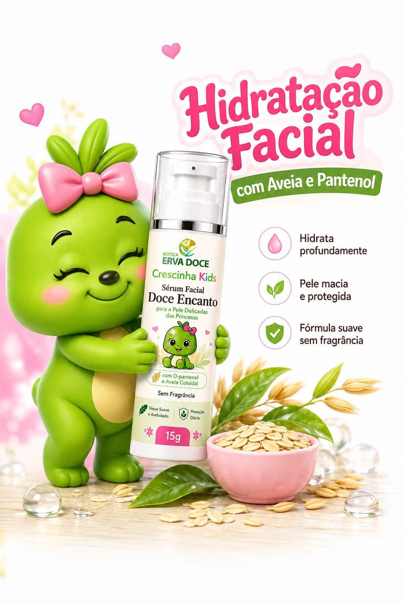 Kit Crescinha Doce Encanto Hidratante Facial e Lip Balm