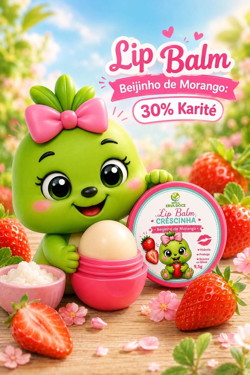 Kit Crescinha Doce Encanto Hidratante Facial e Lip Balm