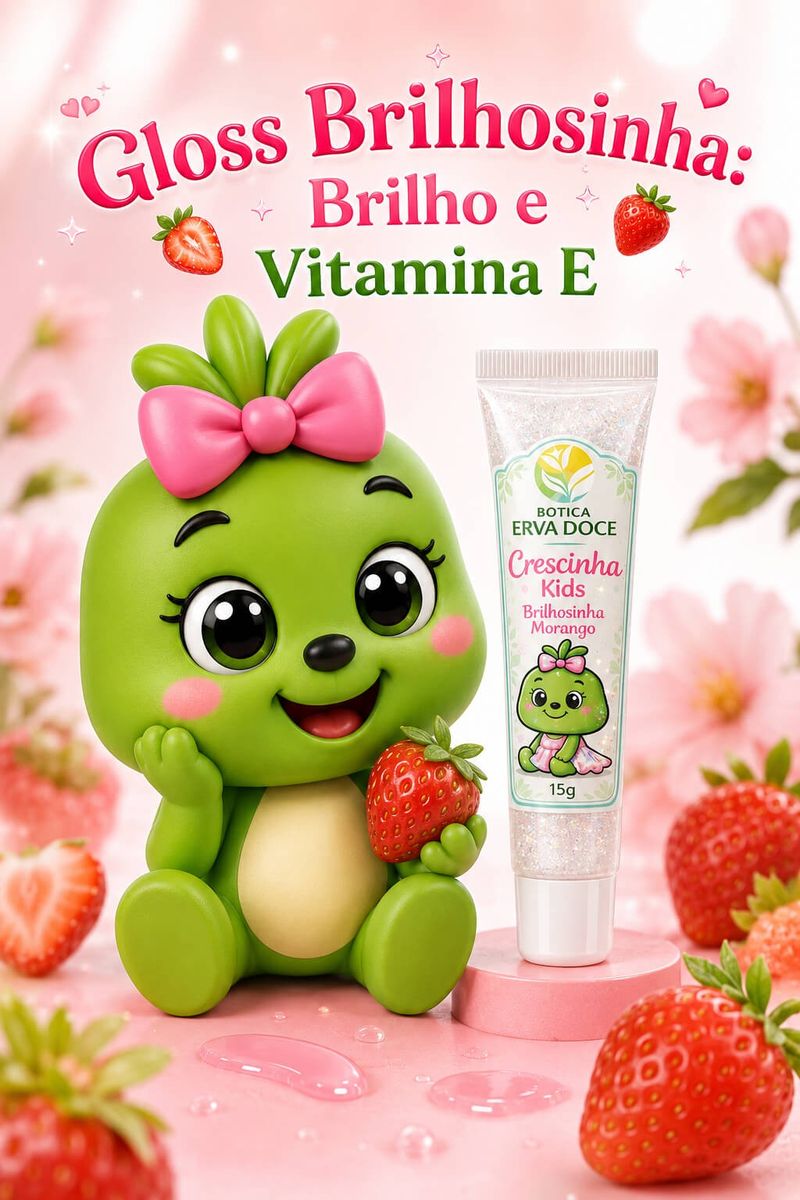 Kit Crescinha Kids Encanto e Brilho: Gloss e Hidratante