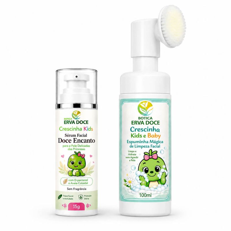 Kit Crescinha Encanto de Cuidados Skincare Natural Meninas