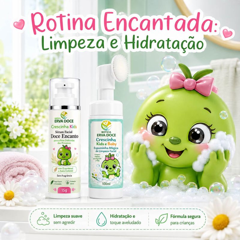 Kit Crescinha Encanto de Cuidados Skincare Natural Meninas
