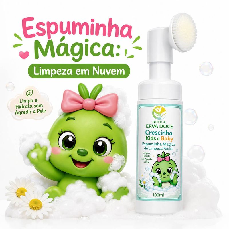 Kit Crescinha Encanto de Cuidados Skincare Natural Meninas