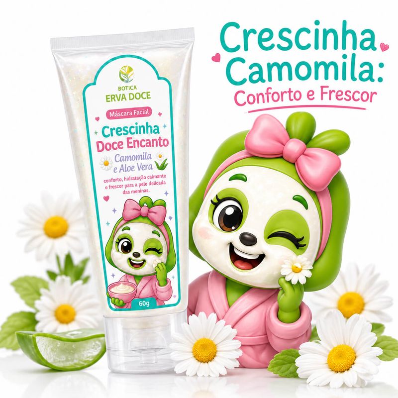 Máscara Facial Infantil  Crescinha Camomila e Aloe Vera – 60g