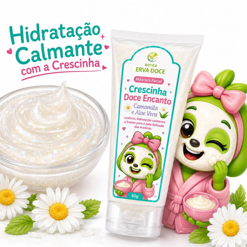 Máscara Facial Infantil  Crescinha Camomila e Aloe Vera – 60g