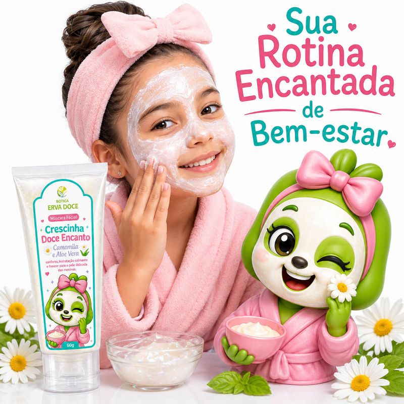 Máscara Facial Infantil  Crescinha Camomila e Aloe Vera – 60g