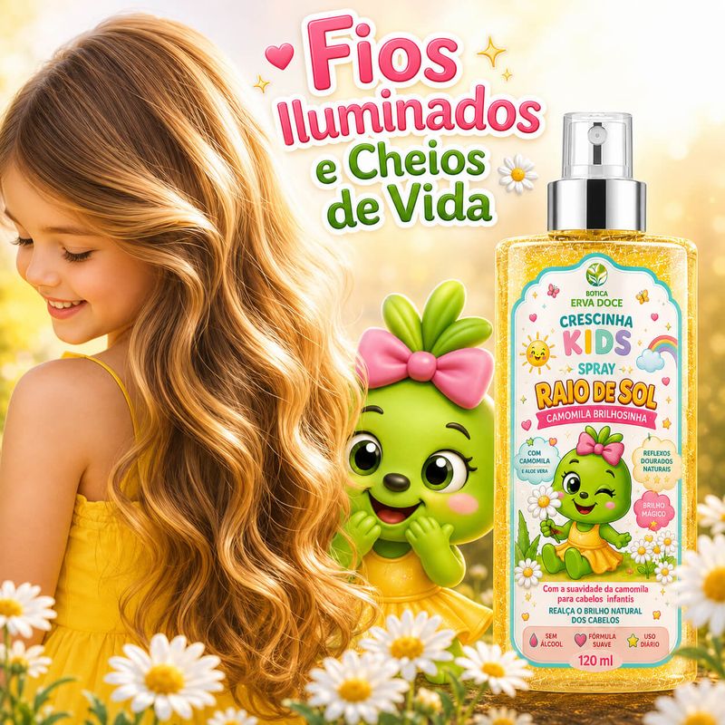 Spray Capilar Clareador  de Camomila Brilhosinha  - 120ml