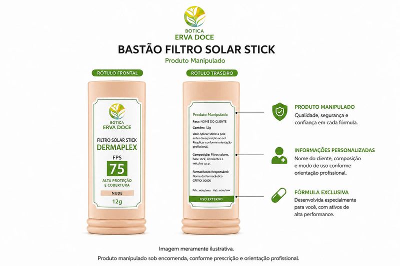 Filtro Solar Stick Dermaplex FPS 75 Nude  12g
