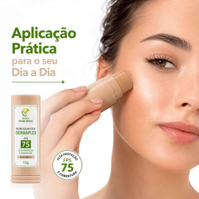 Filtro Solar Stick Dermaplex FPS 75 Bege Médio  12g